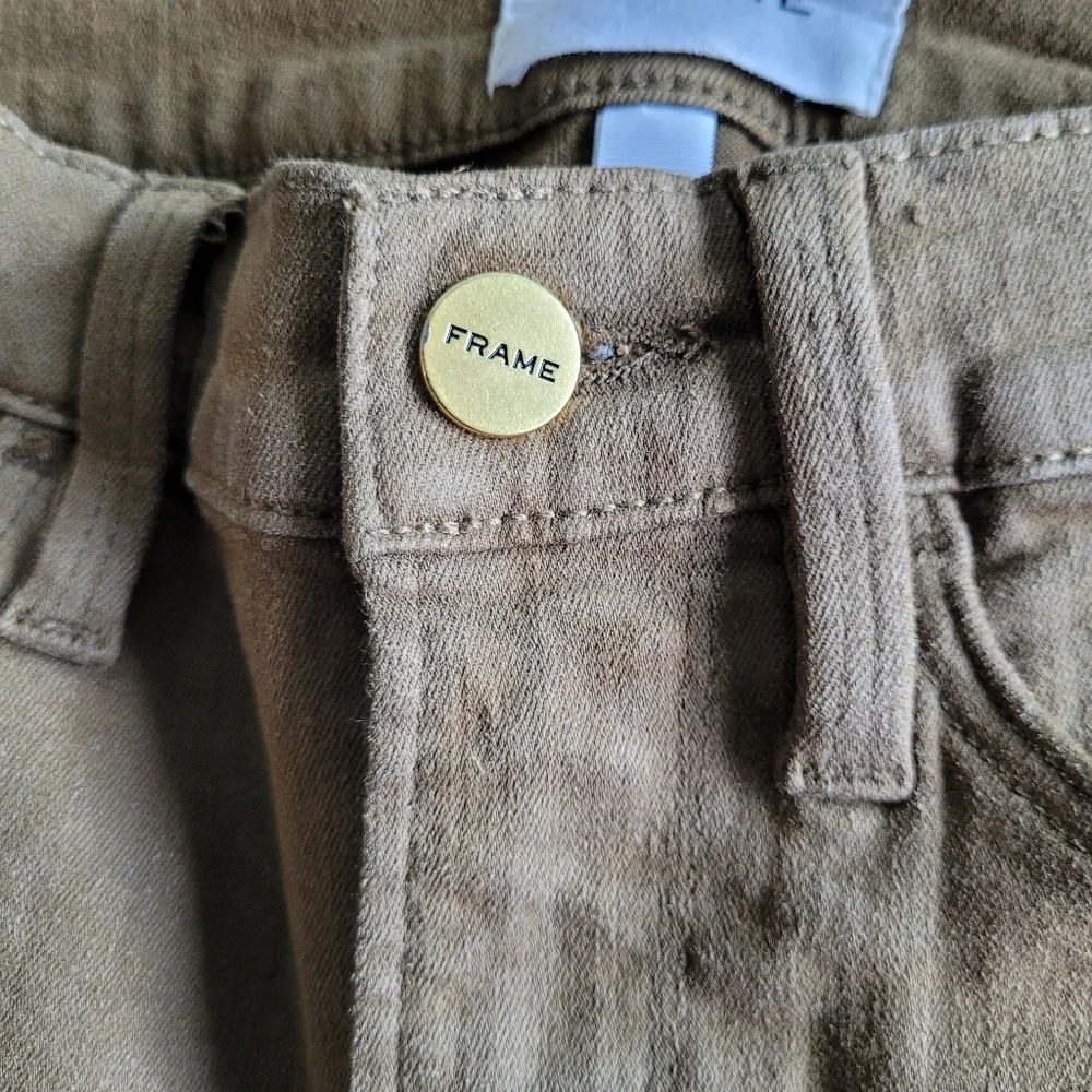 Frame le Skinny de Jeanne Jeans In Surplus Olive Green  size 27 - Picture 13 of 16